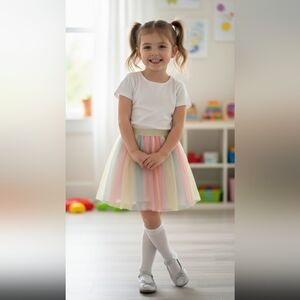 Rainbow Tulle Kids Skirt